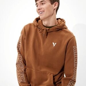 American Eagle Outfitters Brown Hoodie with Logo